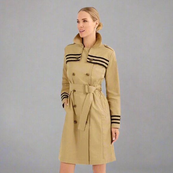 Cabi khaki and black Runway Trench coat, size M, NEW WITH TAGS! - Picture 1 of 4